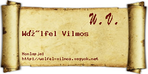 Wölfel Vilmos névjegykártya